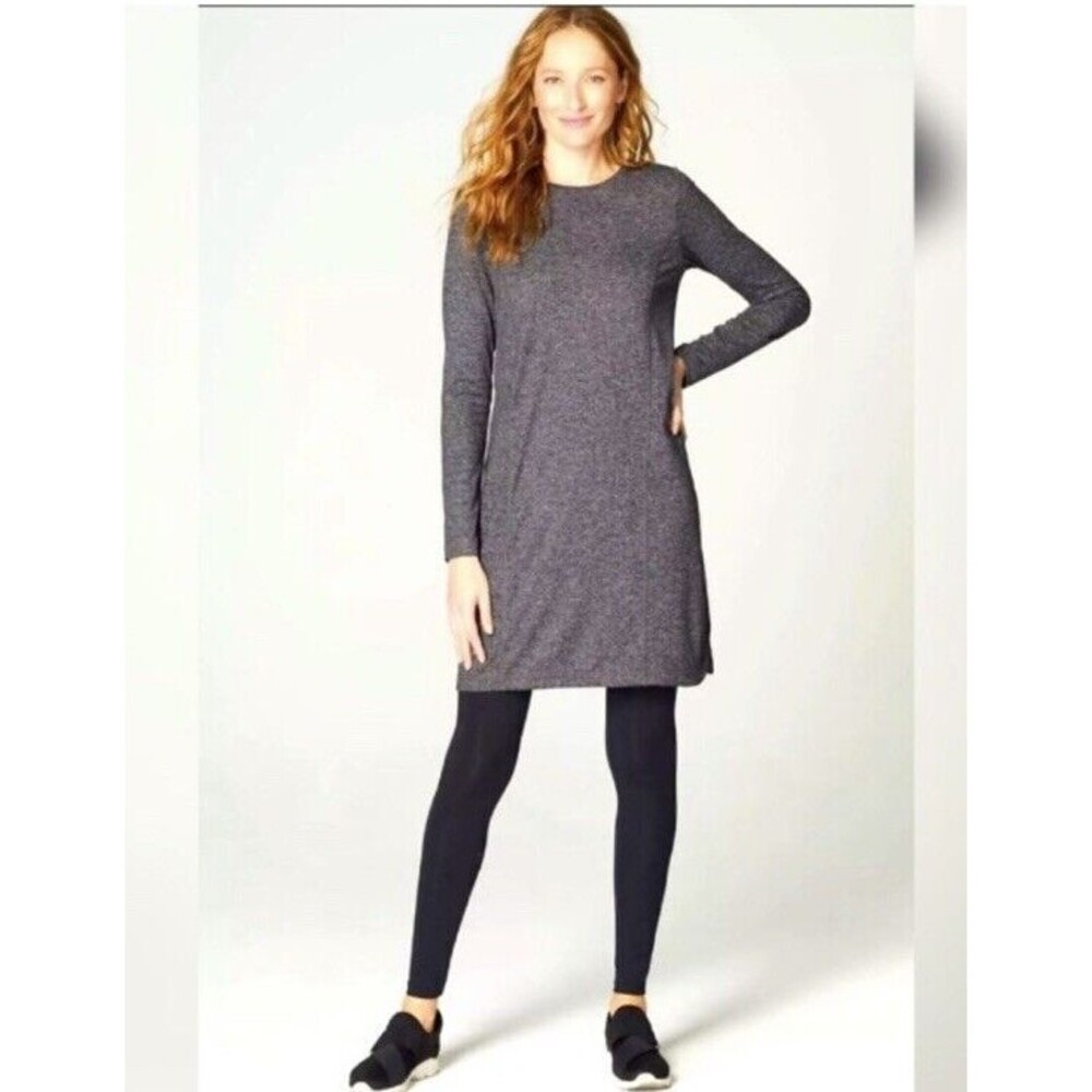 J. Jill Fit Womens Marled Shirttail Dress Size XS Gray Long Sleeve Athleisure - Picture 11 of 12